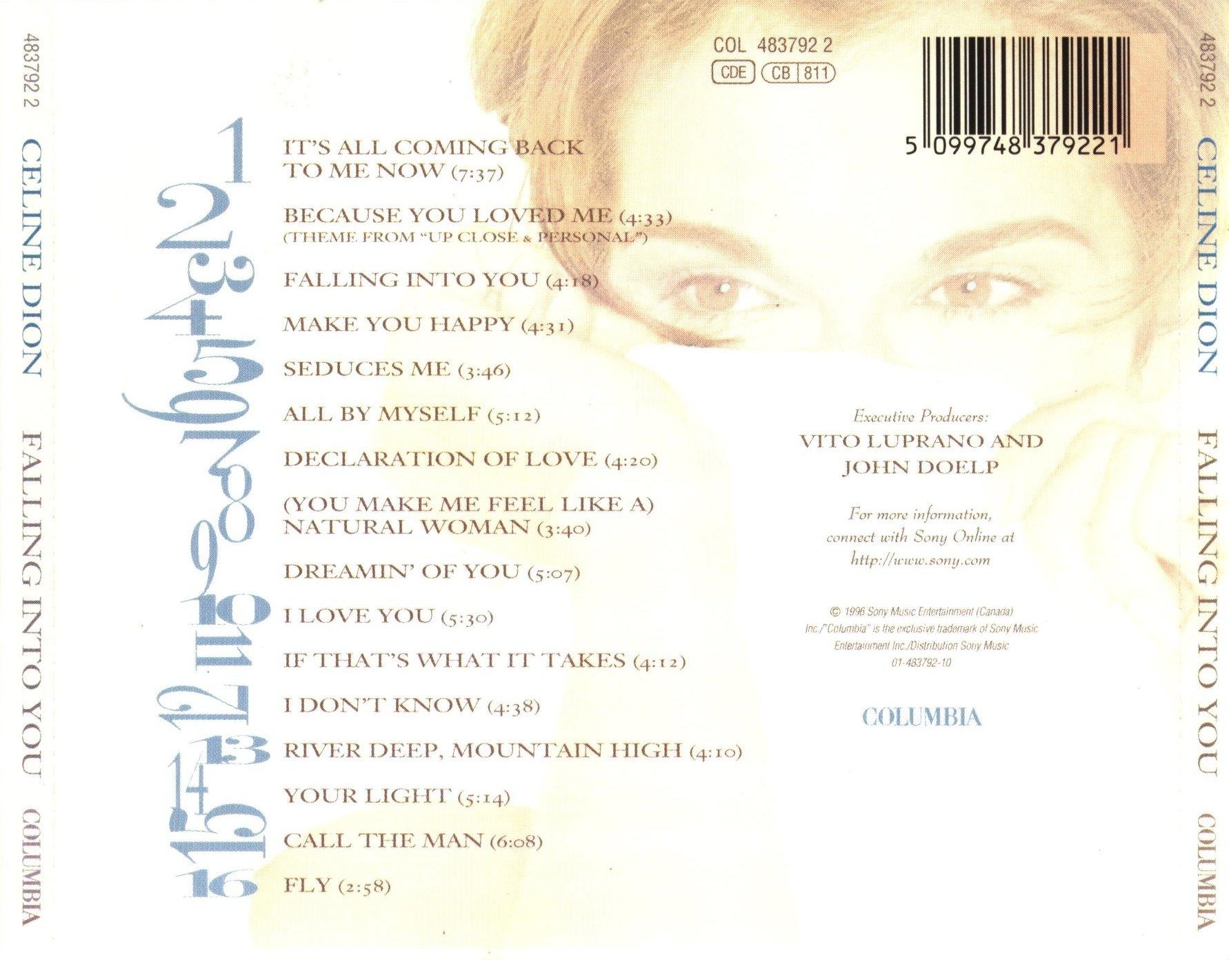 Celine Dion  Falling Into You 1996 : Back